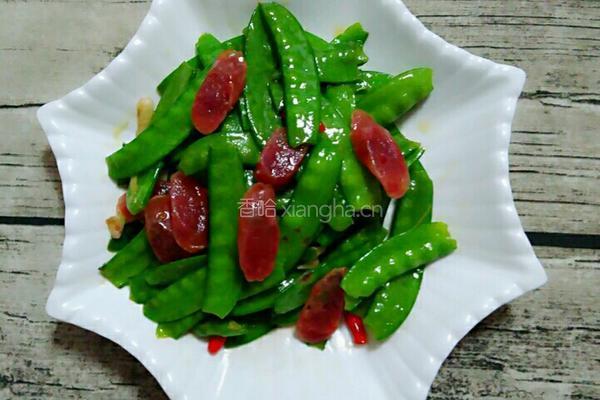广式腊肠炒荷兰豆的做法图解6