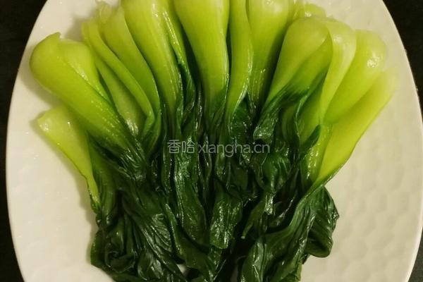油菜香菇的做法图解4