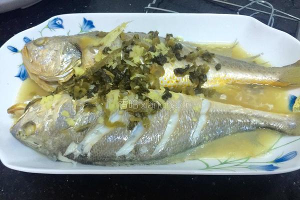 酸菜蒸黄鱼的做法图解5
