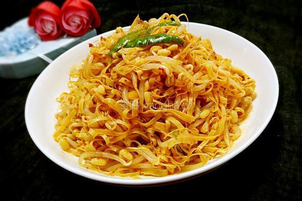 绿豆芽拌干豆腐的做法图解8