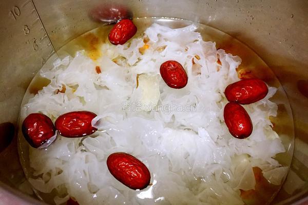 桃胶皂角米炖银耳的做法图解5