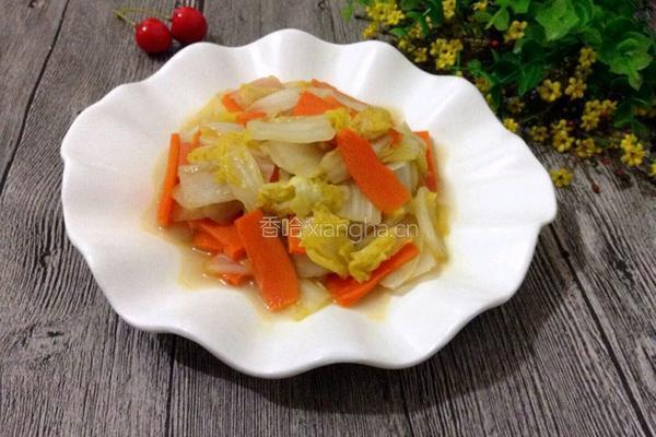 白菜炒胡萝卜的做法图解7