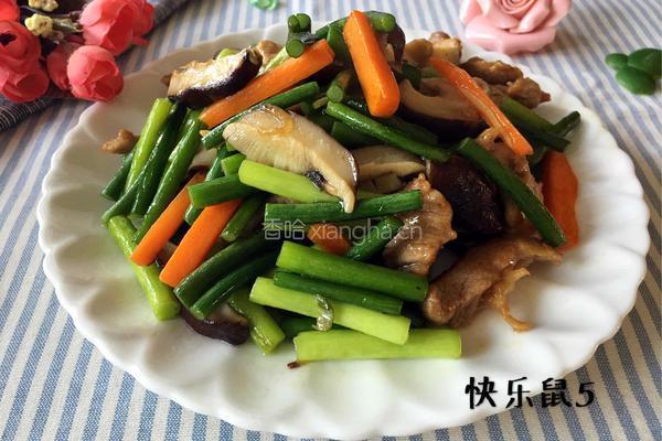 蒜苔香菇炒肉的做法图解11