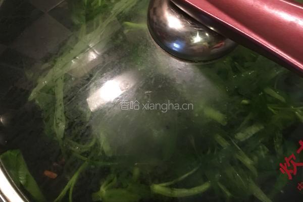 虾米肉碎炒通菜的做法图解7