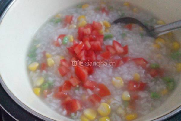 鲜玉米蔬菜粥的做法图解6
