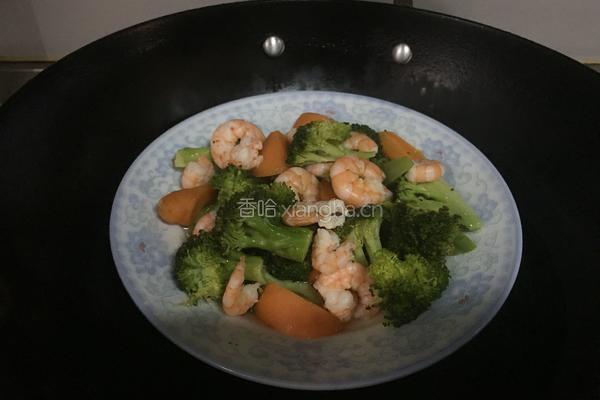 西兰花蒸虾仁的做法图解5