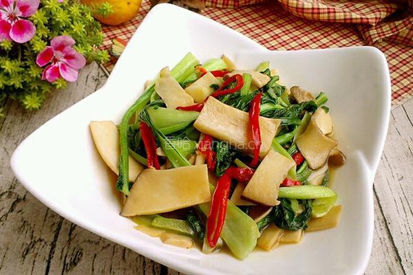 杏鲍菇炒油菜的做法图解9