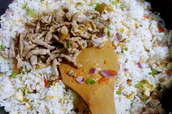 香辣肉丝炒饭的做法图解8