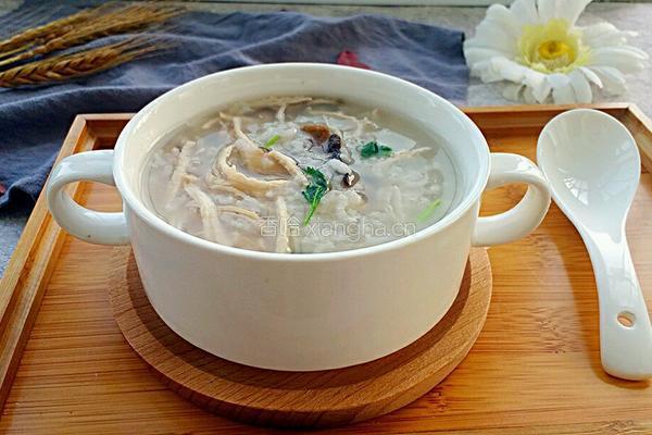 香菇鸡丝粥的做法图解10