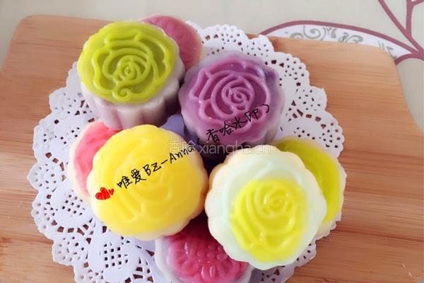 彩色冰皮月饼的做法图解16