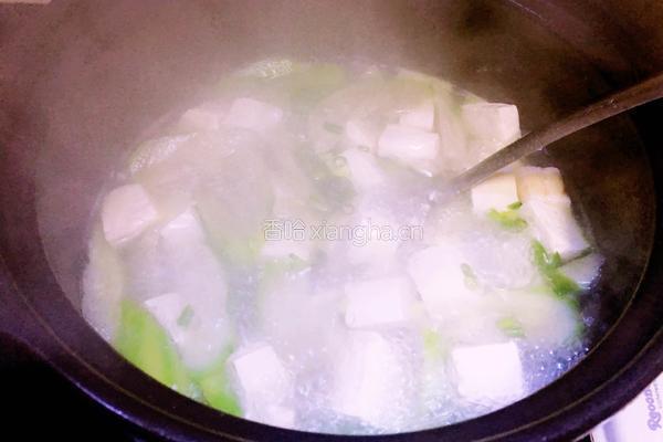 丝瓜豆腐汤的做法图解8