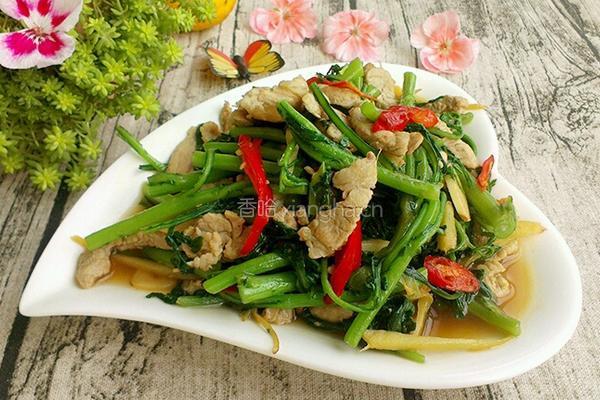 茼蒿炒肉