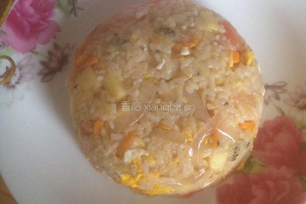 果蔬炒饭的做法图解5