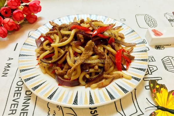 三丝炒乌冬面