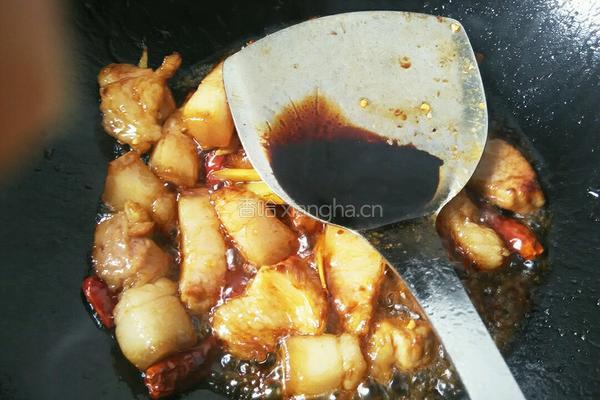 缸豆干红烧肉的做法图解6