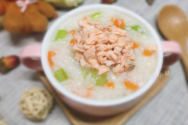 宝宝三文鱼粥的做法图解9