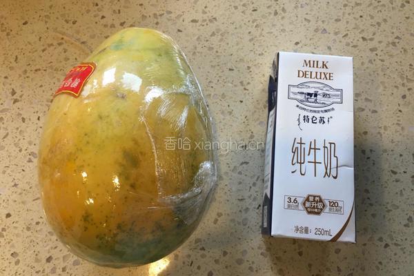 鲜奶木瓜的做法图解1