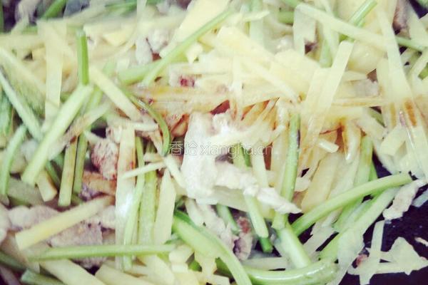 土豆丝炒菜梗的做法图解9