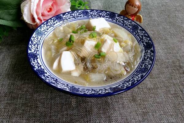 白菜粉丝炖豆腐的做法图解8