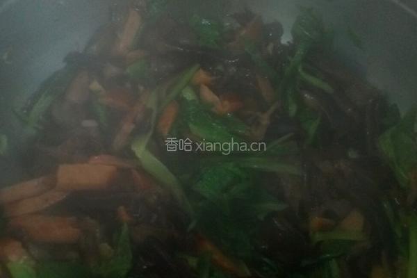 蘑菇火腿小白菜的做法图解7