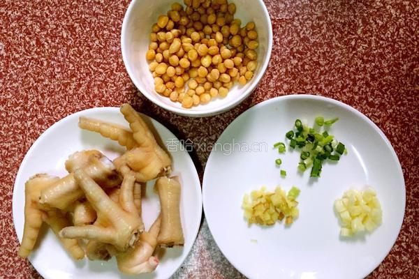 鸡爪焖黄豆的做法图解4