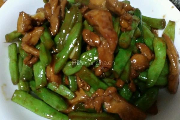 豆角炒鸡肉的做法图解12