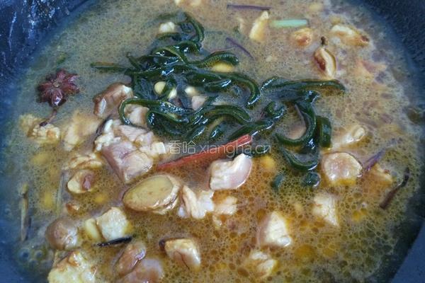 鸡肉酱烧海带黄豆的做法图解9