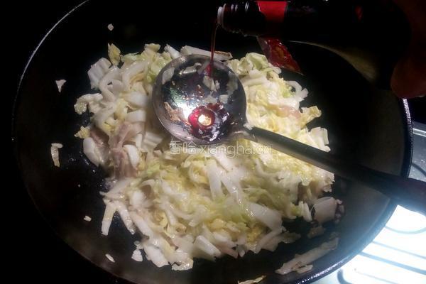 白菜炒肉的做法图解5