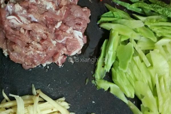 莴笋炒牛肉的做法图解1