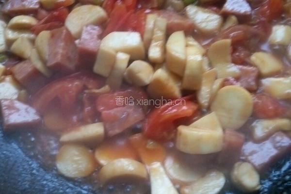 番茄杏鲍菇炒香肠的做法图解9