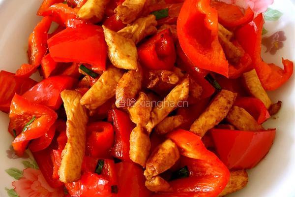 大红椒炒鸡胸肉的做法图解6