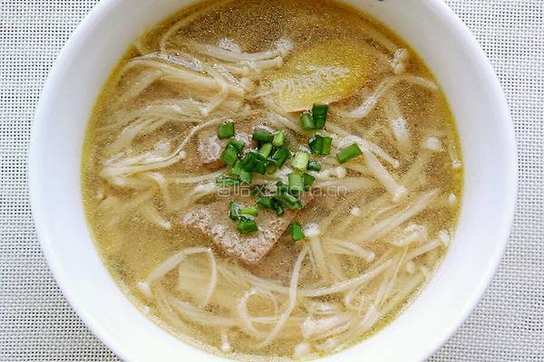 金针菇猪肝汤的做法图解7