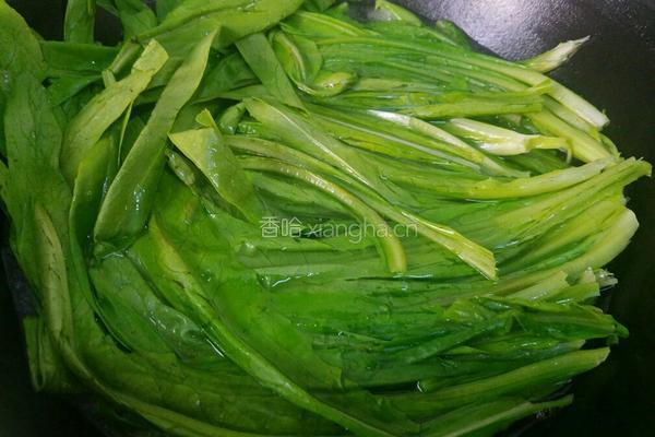 白灼油麦菜的做法图解3