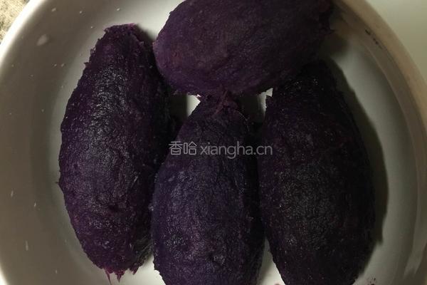 燕麦紫薯果的做法图解1