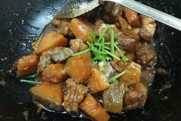 南瓜烧排骨的做法图解9