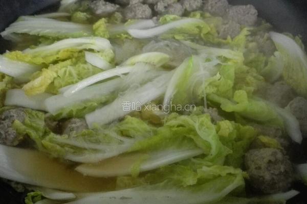 白菜粉丝牛肉丸子汤的做法图解8