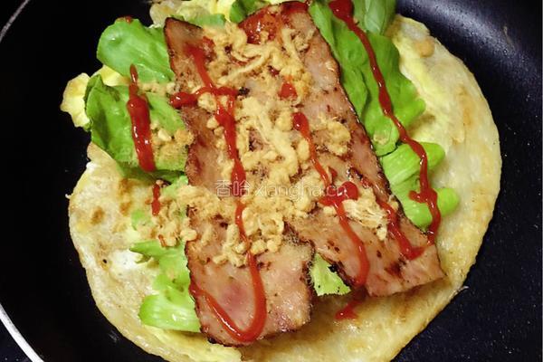 培根肉松手抓饼的做法图解4