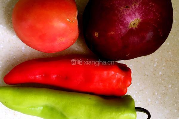 青红椒炒茄丝的做法图解1