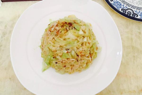卷心菜炒饭的做法图解8