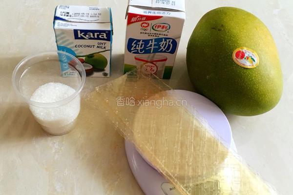 椰汁芒果糕的做法图解1