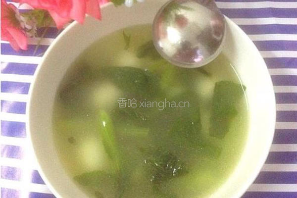一青二白(青菜鹌鹑蛋汤）的做法图解3
