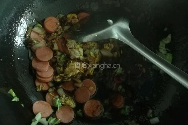 火腿肠炒冷面的做法图解5