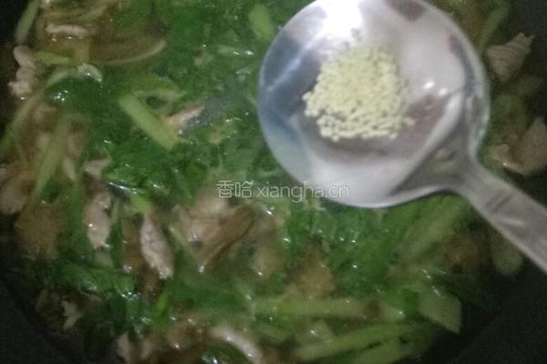 青菜榨菜肉丝汤的做法图解7