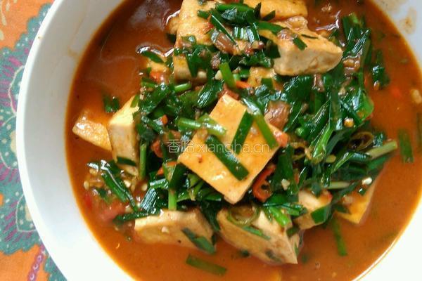 韭菜烩豆腐的做法图解7