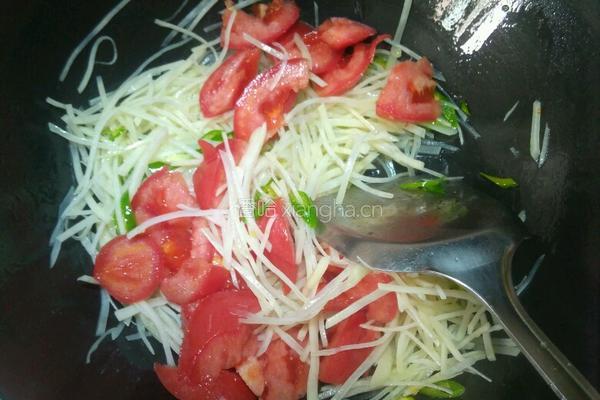 土豆丝炒西红柿的做法图解6