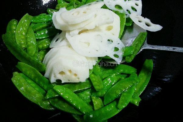 荷兰豆炒藕片的做法图解4