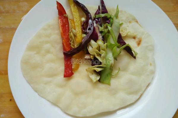 彩椒双色甘蓝卷饼的做法图解8