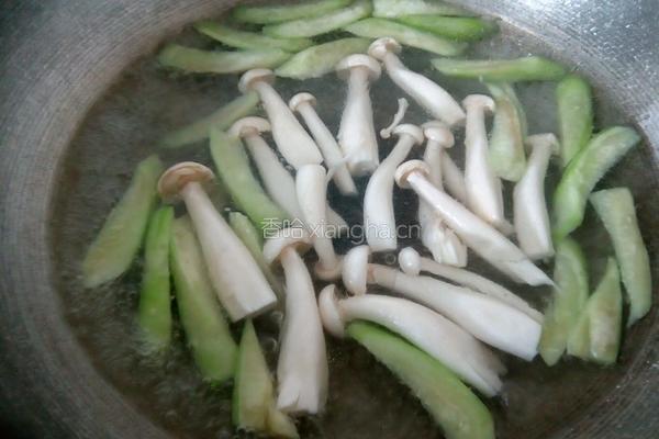 斗鸡菇丝瓜肉片汤的做法图解6