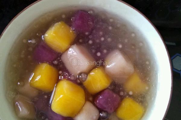 椰汁芋圆西米露的做法图解7