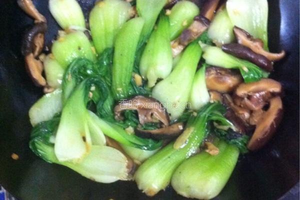 香菇炒青菜的做法图解5